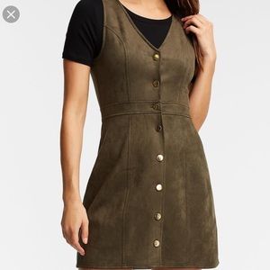 SUEDE BUTTON FRONT JUMPER.